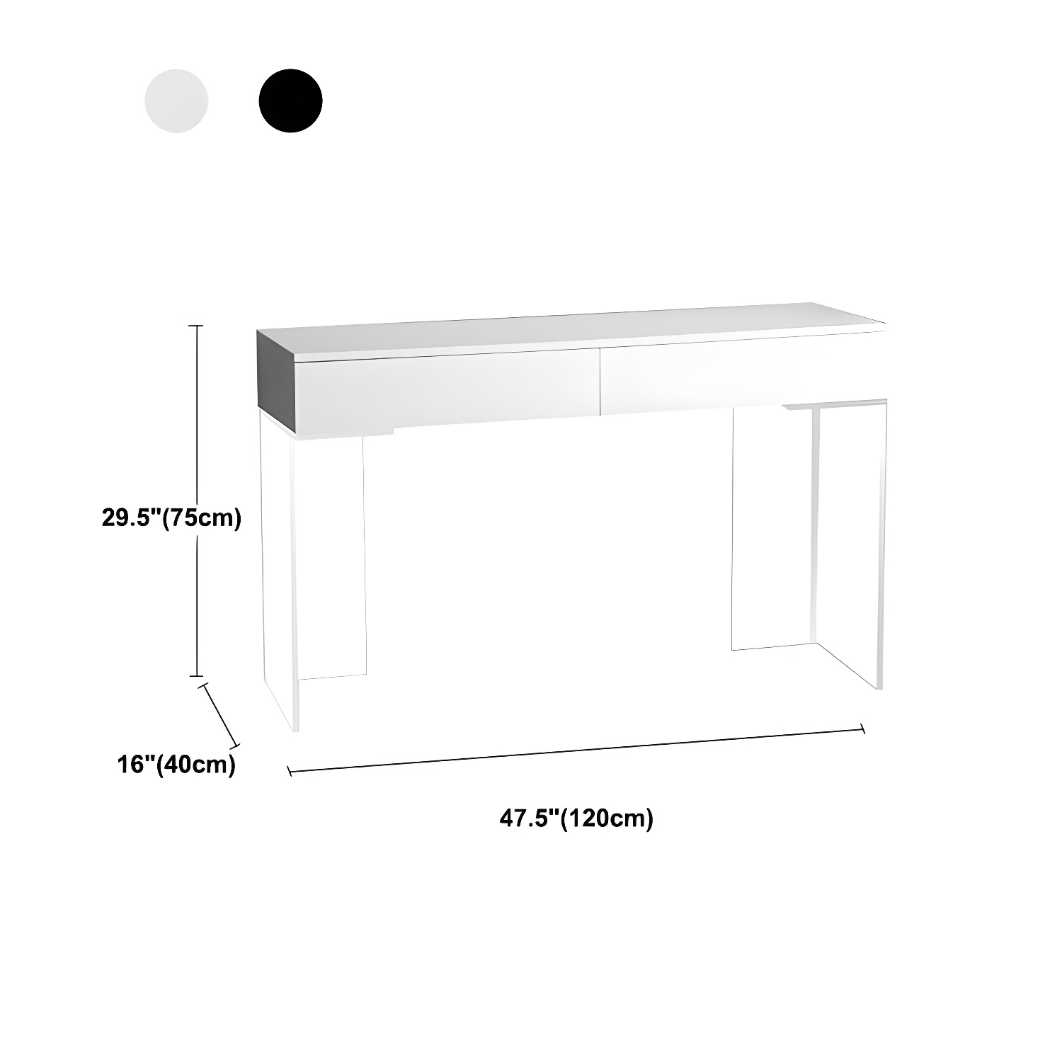 Contemporary Acrylic Vanity Desk 2-Drawer Vanity Dressing Table - image 17
