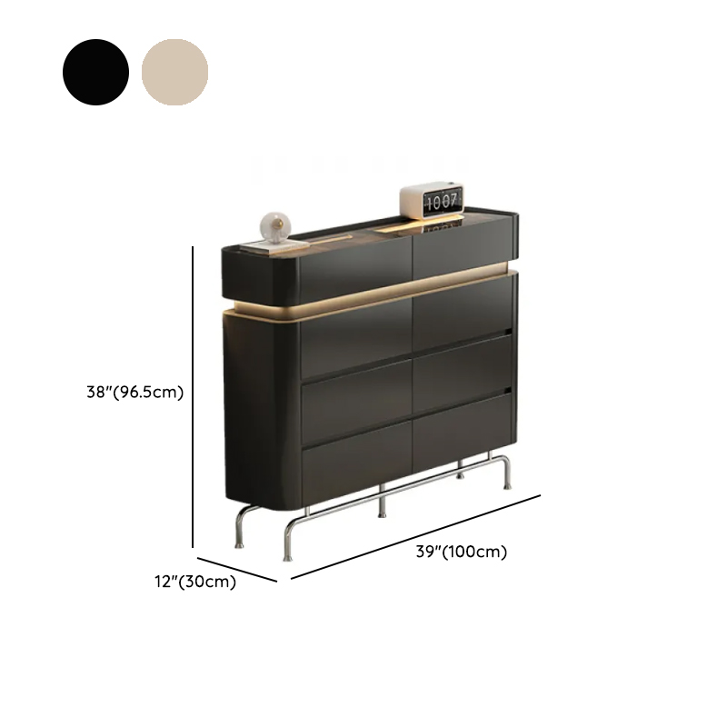 Minimalist Horizontal Console Dresser Illumination Light Timber 8 Drawers - image 18