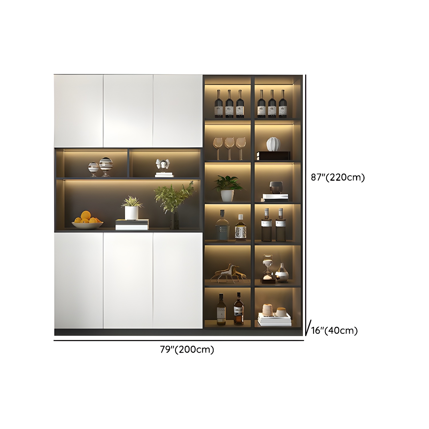Living Room Modern Stone Sideboard Cabinet with Doors and Drawers - image 14