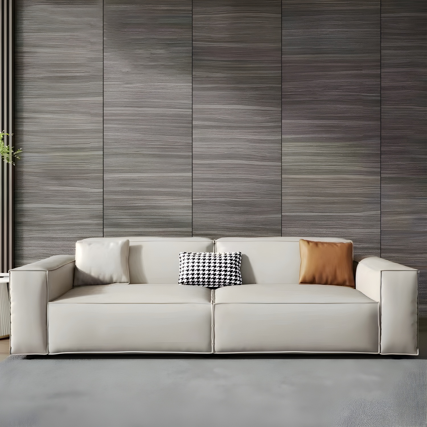 Extra Long Modern Wood Sofa with Stain Resistant Fabric and Seat for 5 People - image 15