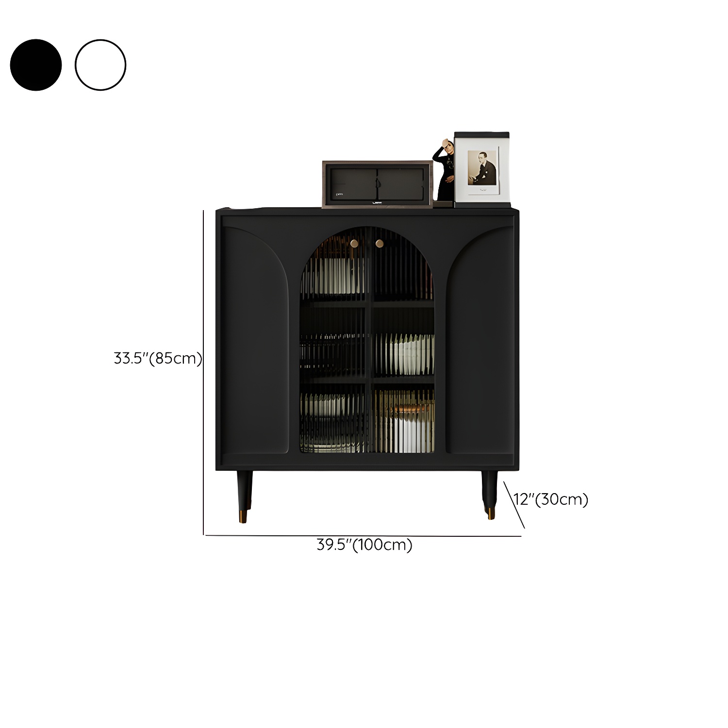 Modern Wooden Sideboard with Glass Doors and Adjustable Shelving - image 13