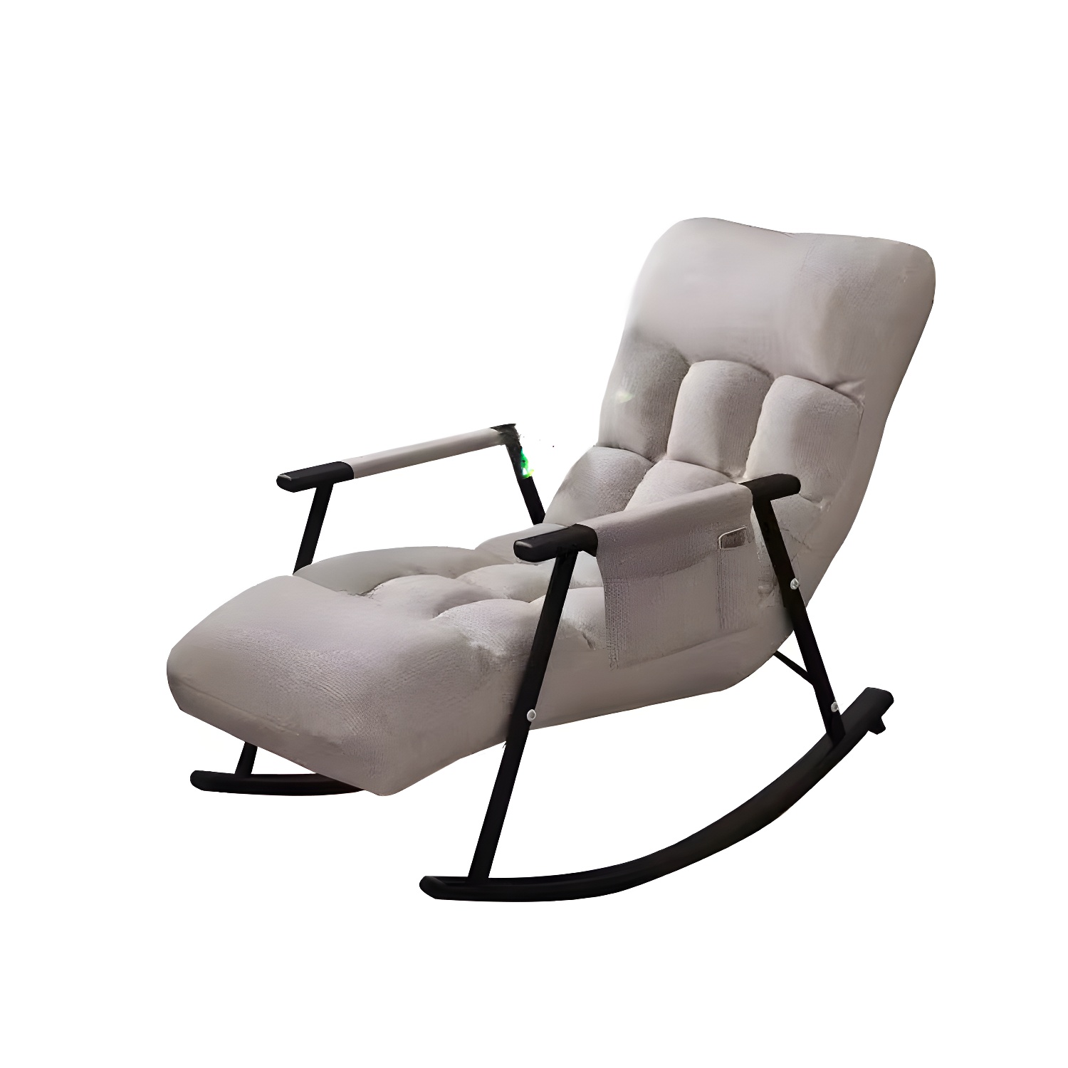 Modern Indoor Rocking Chair Upholstered, Tufted and Custom Fit with slipcover, Metal Legs
