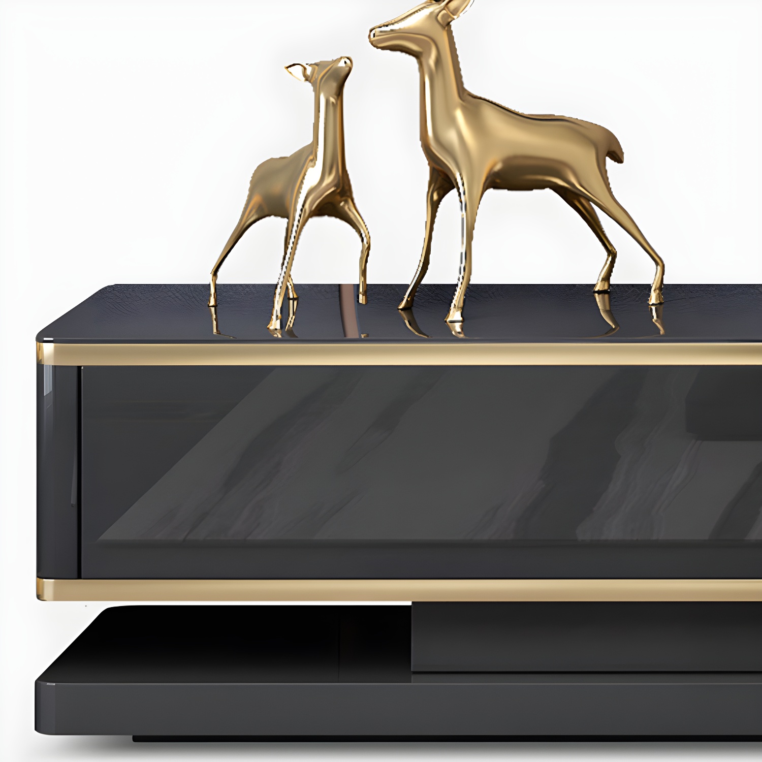 Luxurious 3-Drawer TV Stand Console 16.54-Inch H Glass TV Console - image 8
