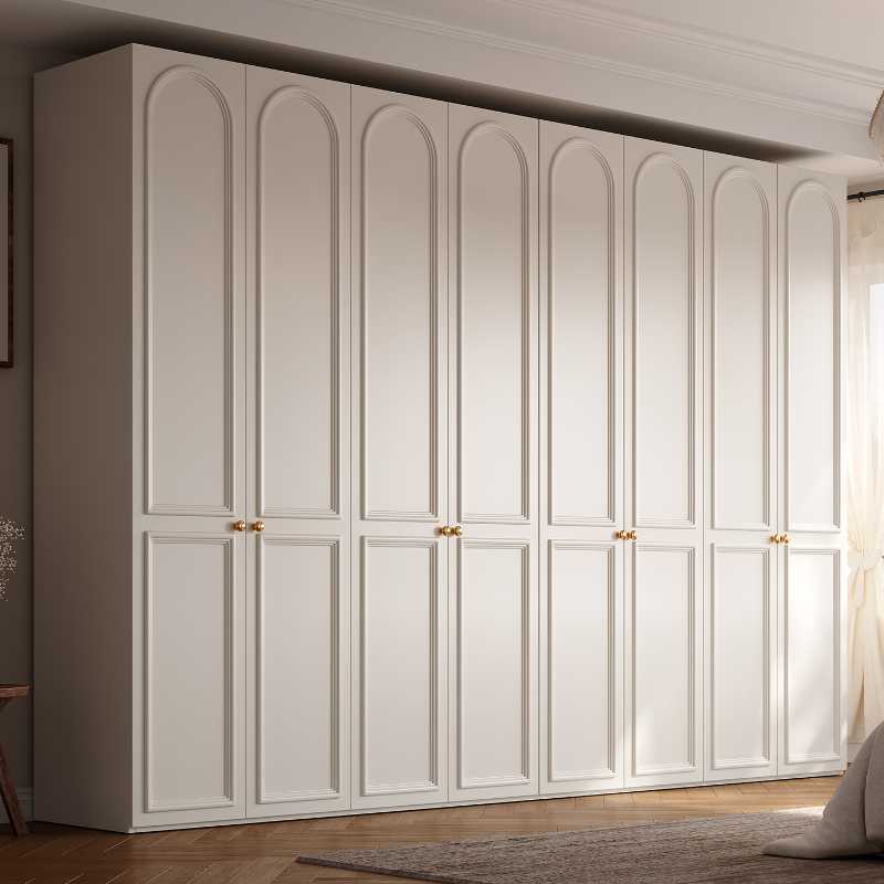 Chalk Modern Wooden Standalone Almirah with Soft Close Drawer, Soft Close Door, and Interior Shelves