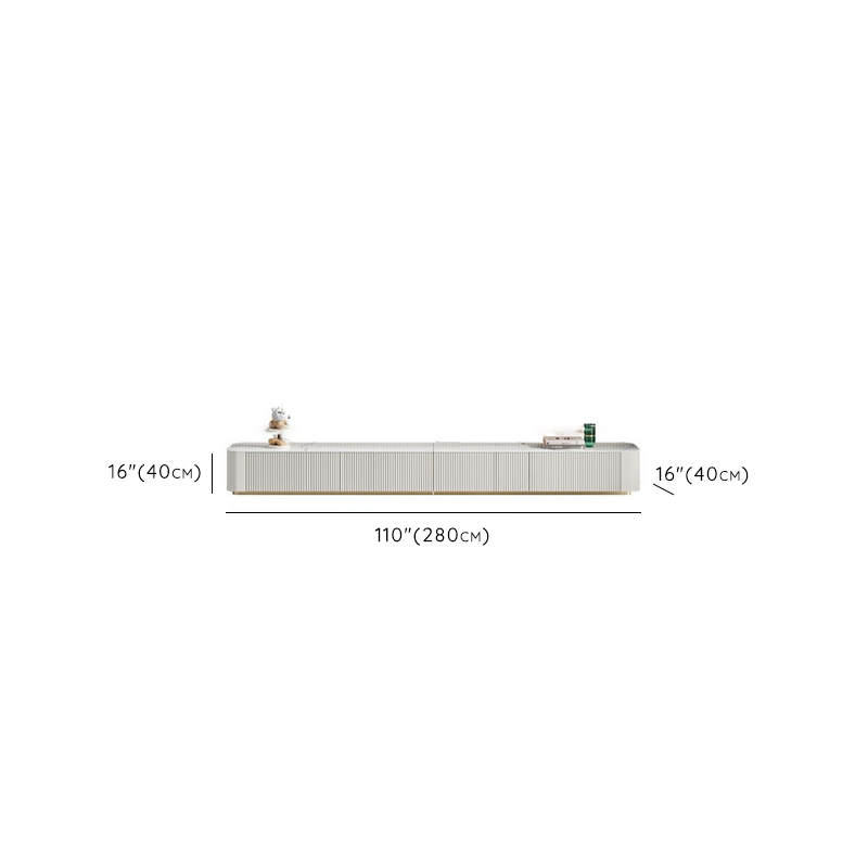 Simple Chalk Sintered Stone Rectangular TV Stand with 6-Drawer/4 Drawers/3-Drawer & Cable Management - image 13