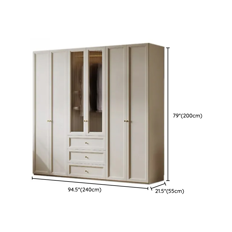 Chalk Modish Self-supporting Cabinet Armoire with Soft Close Drawer, Soft Close Door, and Hinged Hanging Rod - image 17