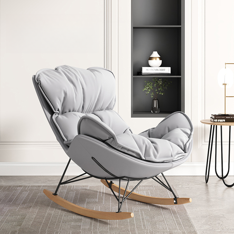 Stationary Rocking Chair with Flared Arm and Rear Support - image 4