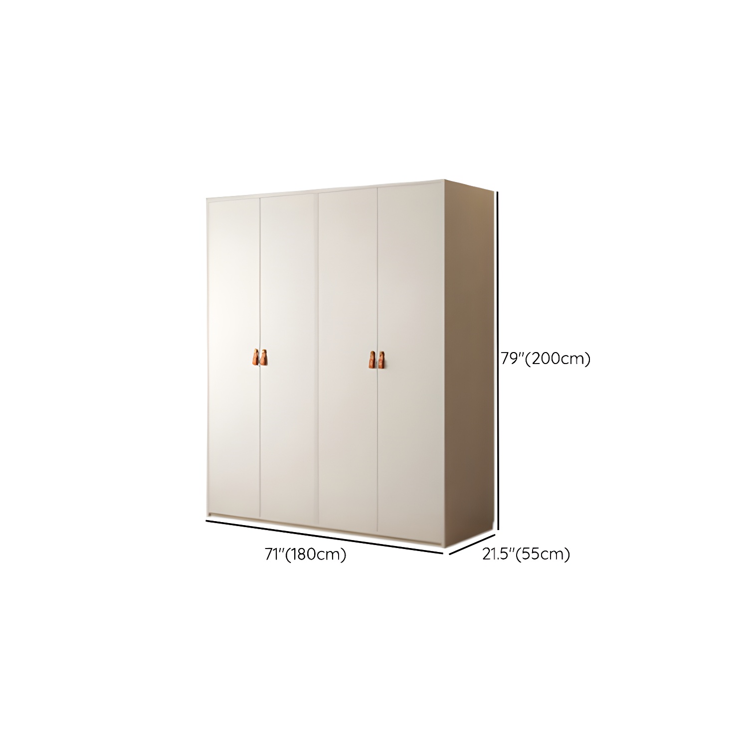 Modern White Wardrobe Cabinet Engineered Wood Wardrobe with Garment Rod - image 12
