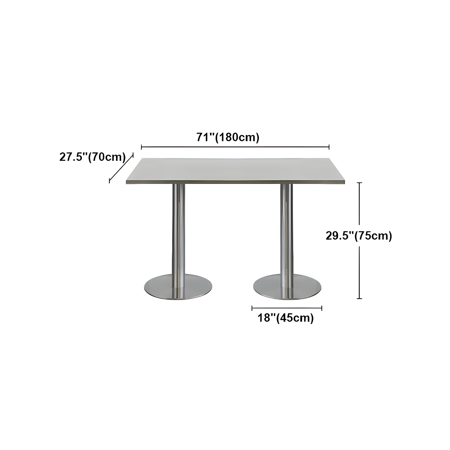 Industrial Style Dining Site Table Stainless Steel Dining Room Collection - image 16