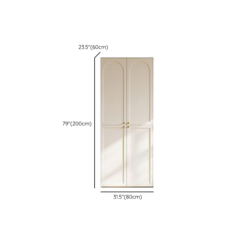 White Minimalist Manufactured Wood Wardrobe Closet with 2 Drawers, Soft Close Door, Interior Shelves, and Clothing Rod - image 16