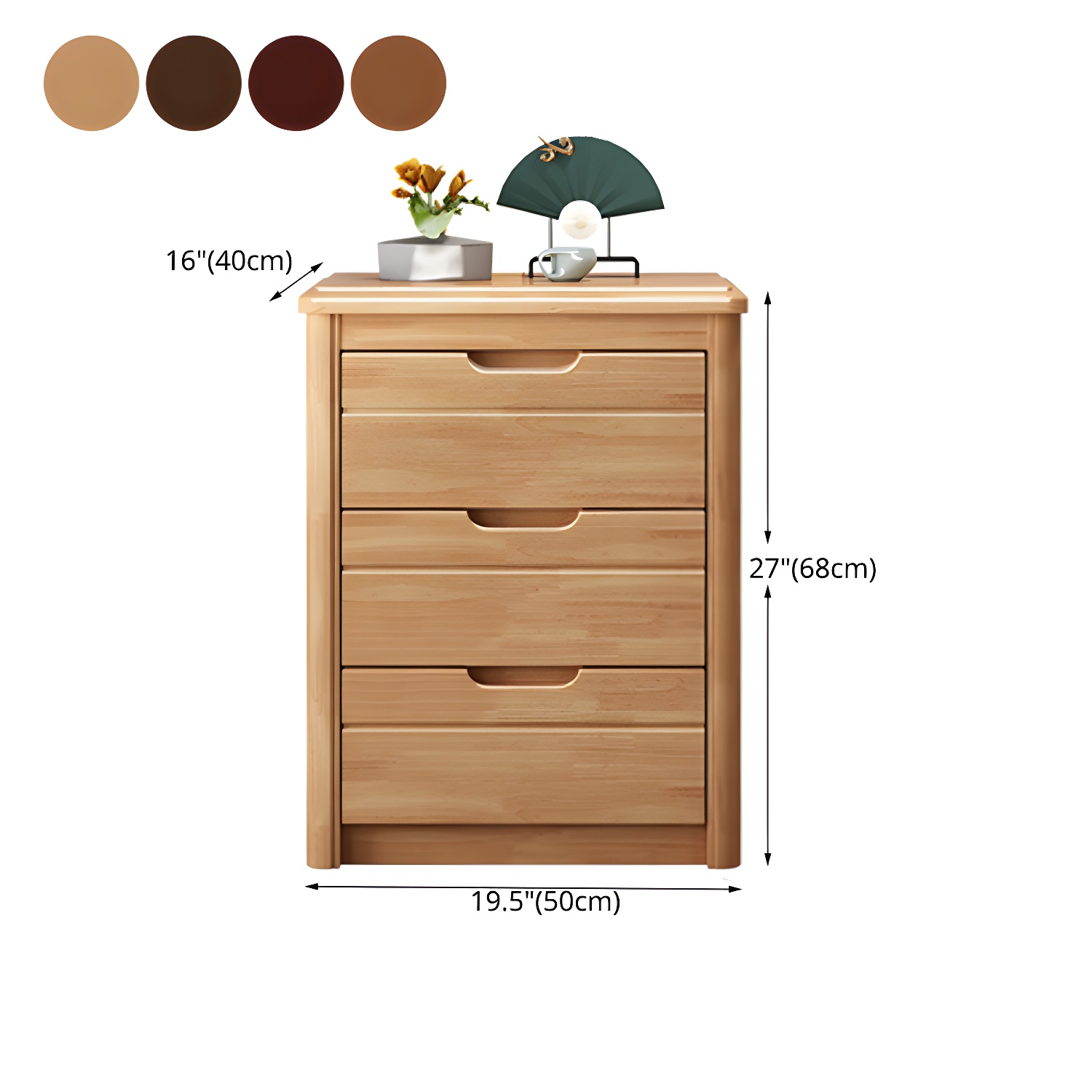 Bedroom Dresser Vertical Solid Wood Storage Chest with 3 / 4 / 5 Drawers - image 18