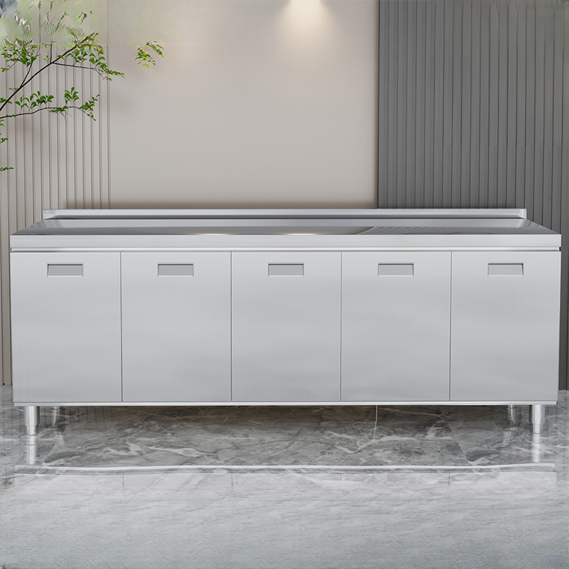 2 Shelves & 4 Doors/3 Doors/2 Doors Silver Metal Standard/Narrow Sideboard with Larder & Hutch - image 4