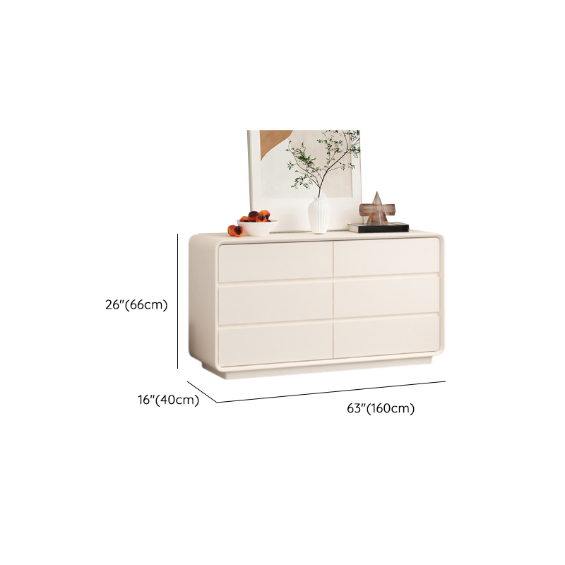 Chalk Minimalist Hardwood Console Dresser with 6 Drawers, Horizontal Orientation - image 17