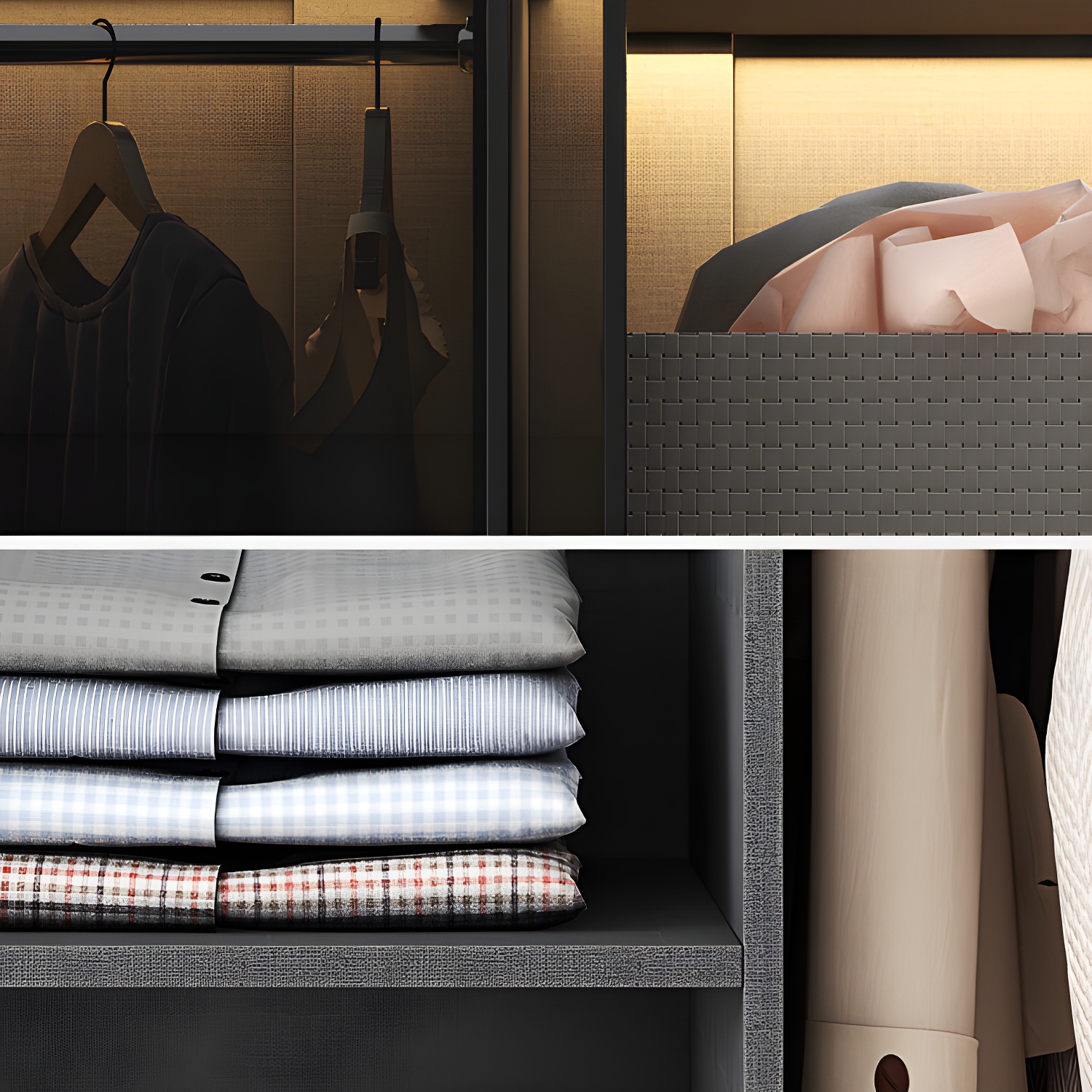 Modern Style Glass Wardrobe Bedroom Wardrobe Closet with 1 Drawer - image 7