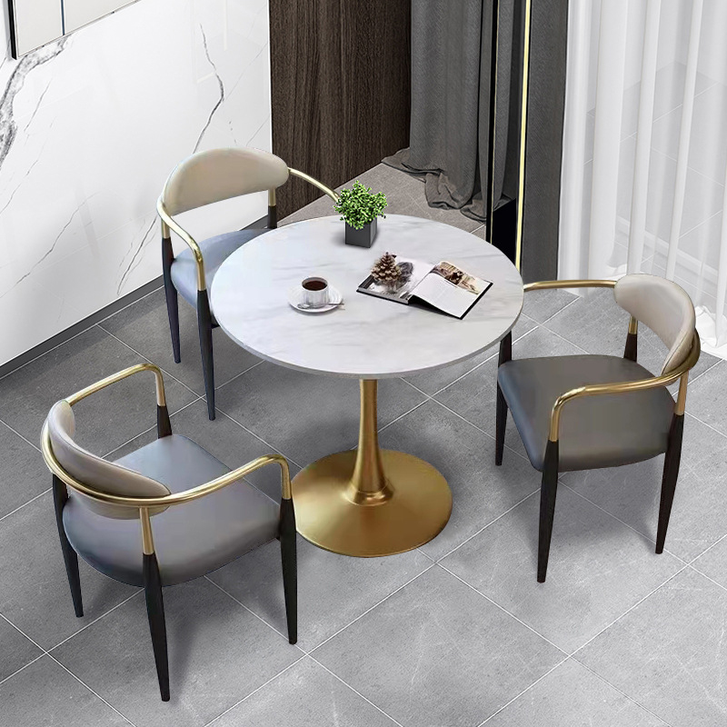 Faux Leather/Velour Upholstered Arm Chair with Arms and Black Legs in a Casual Style - image 7