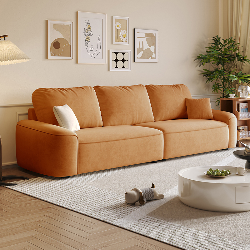 Tear Resistant Standard Sofa in Gray/Ivory/Citrus Color with 5 Pillows - image 6