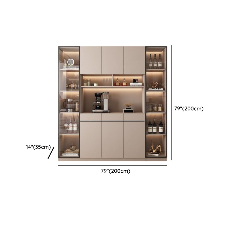Wide/Standard/Narrow Modern Timber 3 Drawers 2 Shelves/3 Shelves/1 Shelf Glass Doors Pantry Hutch Sideboard - image 36