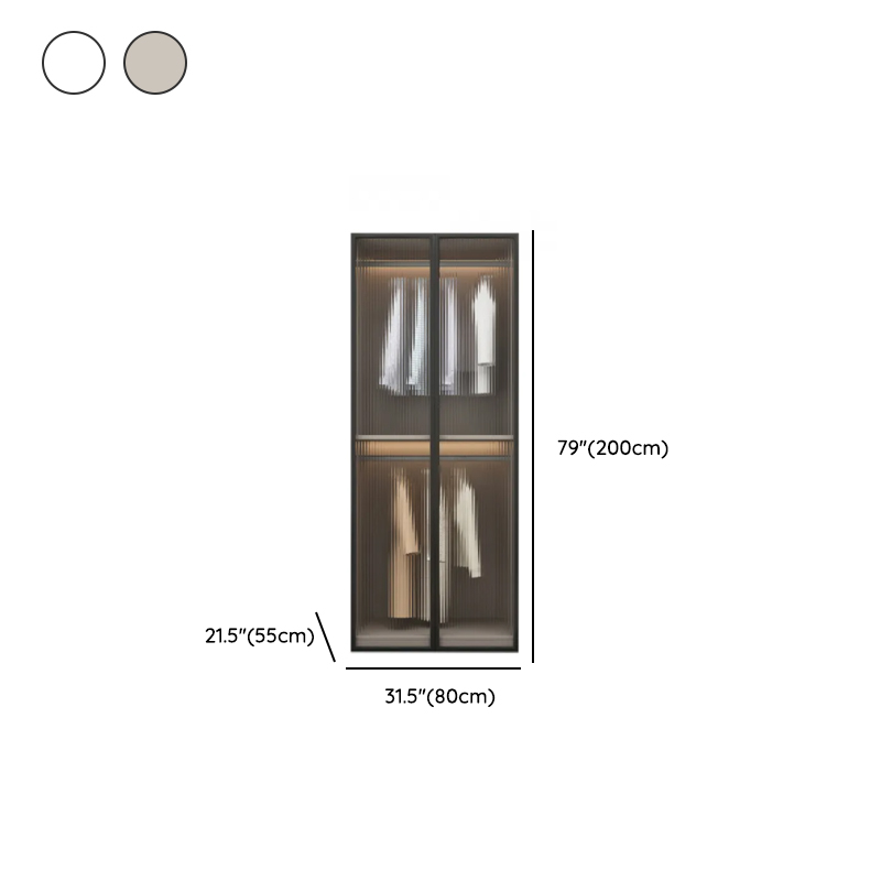 Modish Manufactured Wood Wardrobe Closet with Interior Shelves and Clothing Rod - image 12