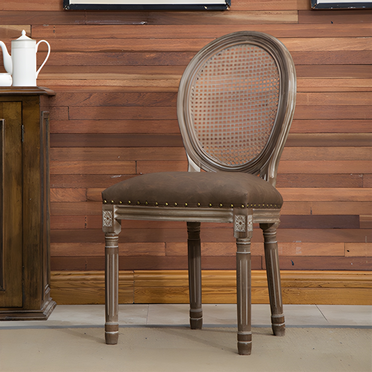 Farmhouse Dining Chair with Wood Legs King Louis Back Side Chair for Home Use - image 5