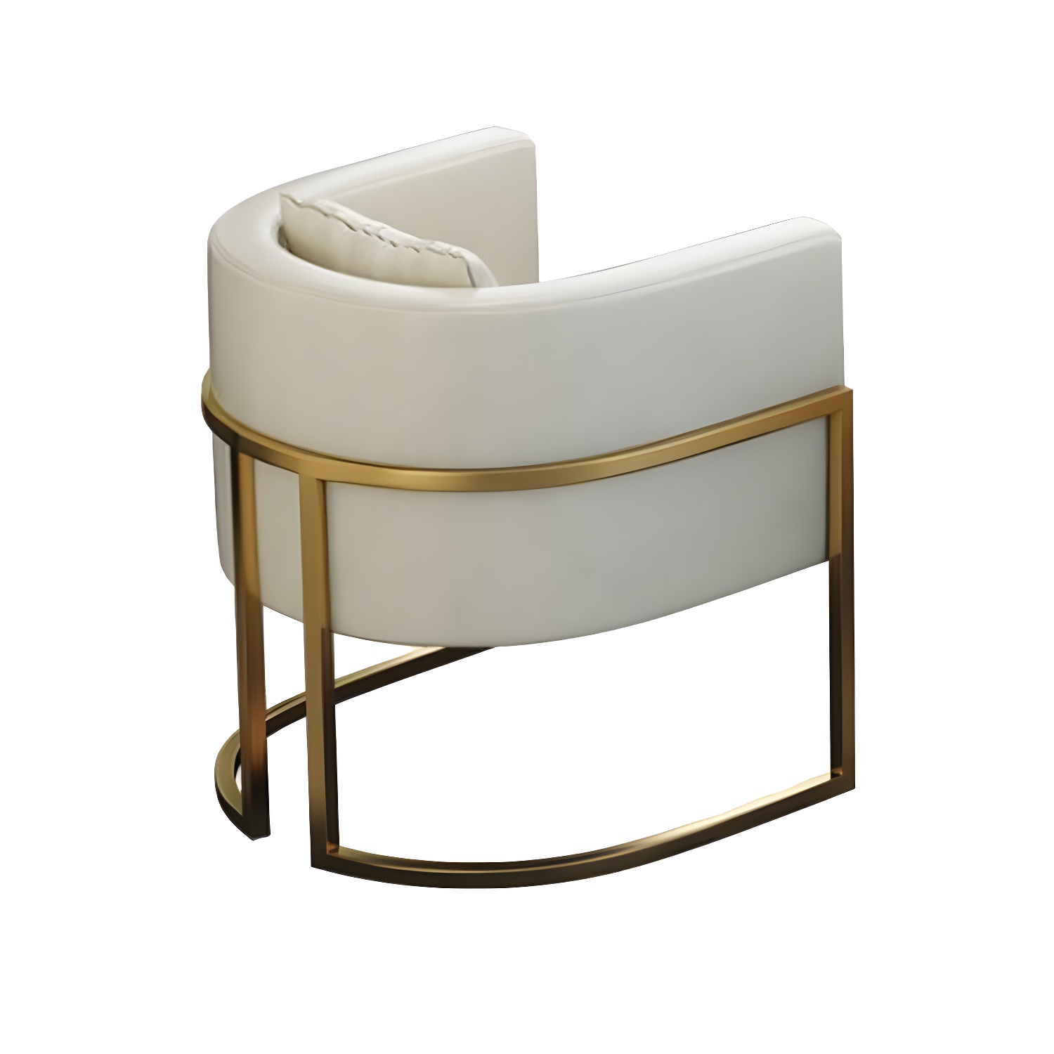 Parsons Arm Chair Leather Indoor Dining Chair with Gold Frame - image 6