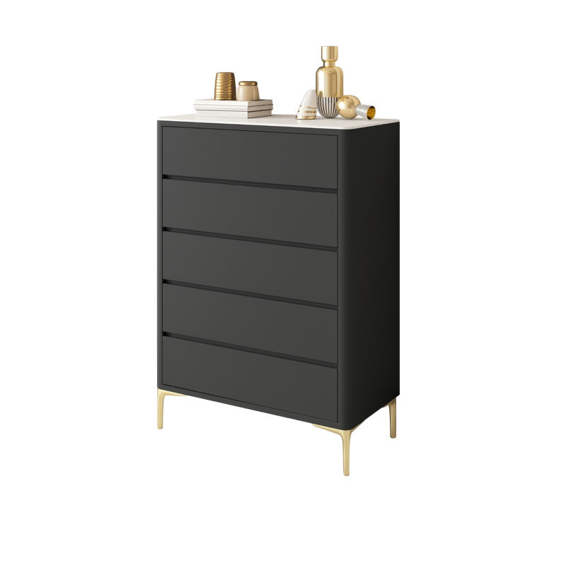 Glam Style Solid Wood Storage Chest with Stone Top and Soft-Close Drawers - image 3