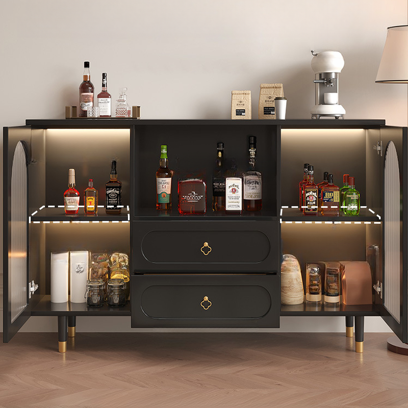 Glamorous Engineered Wood Buffet Table with 2 Drawers, Glass-panel Door and Adaptable Shelf - image 3