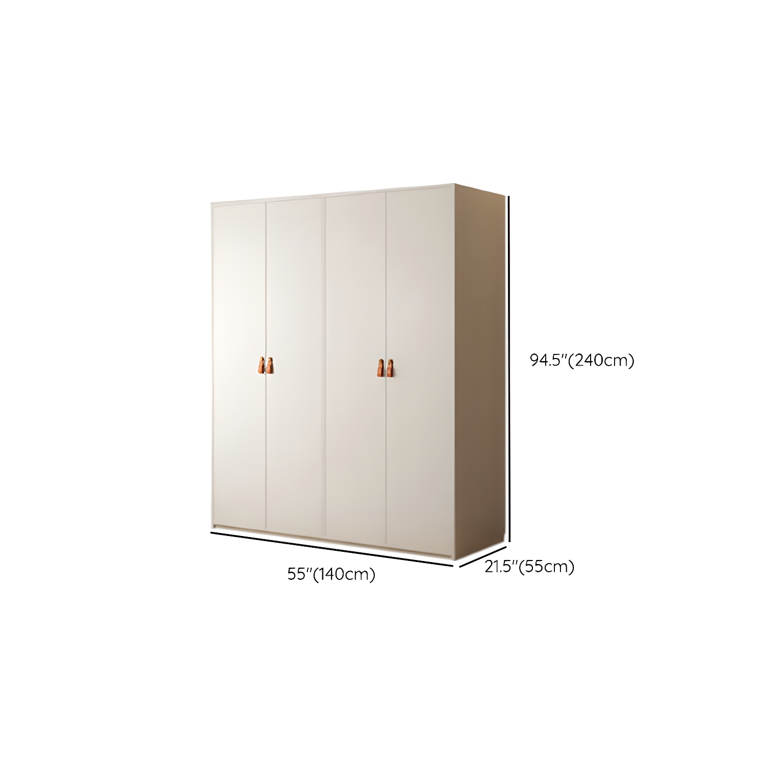 Modern White Wardrobe Cabinet Engineered Wood Wardrobe with Garment Rod - image 23
