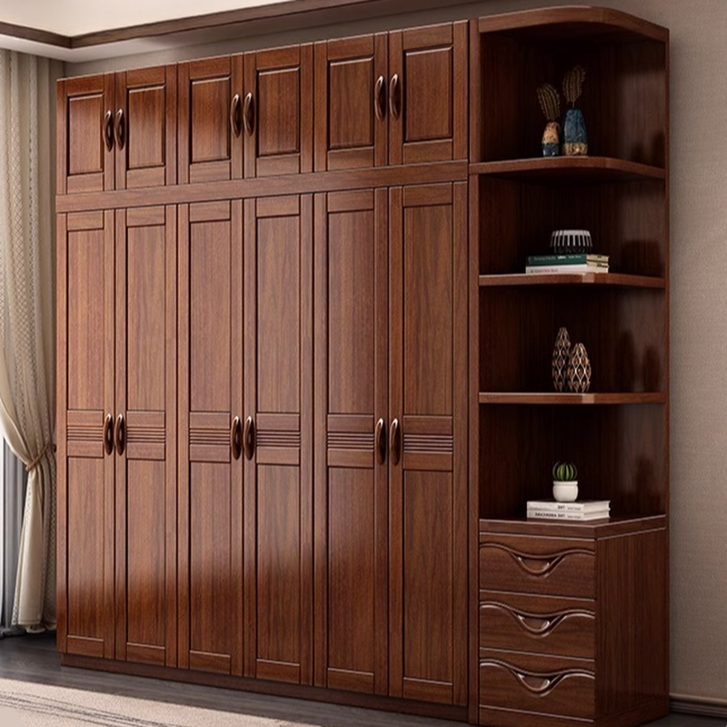 Sepia Modish Laminate Armoire Cabinet with Soft Close Door, Interior Shelves, and Clothing Rod