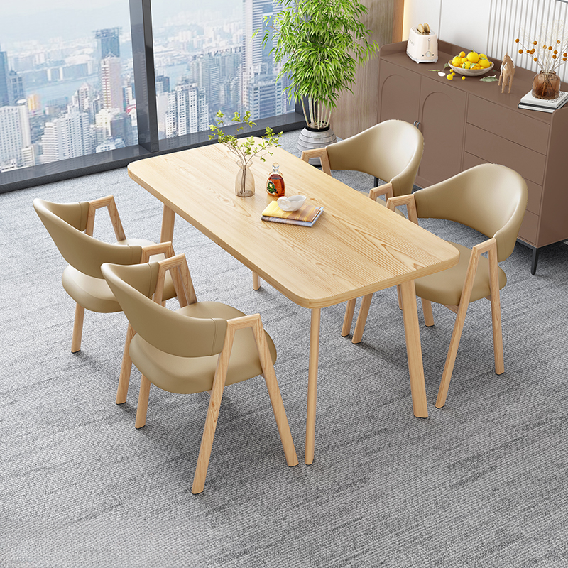 Casual Dining Table Set with Natural Wood Finish, Reclaimed Wood Top, and Seating for 4 Chairs - image 14