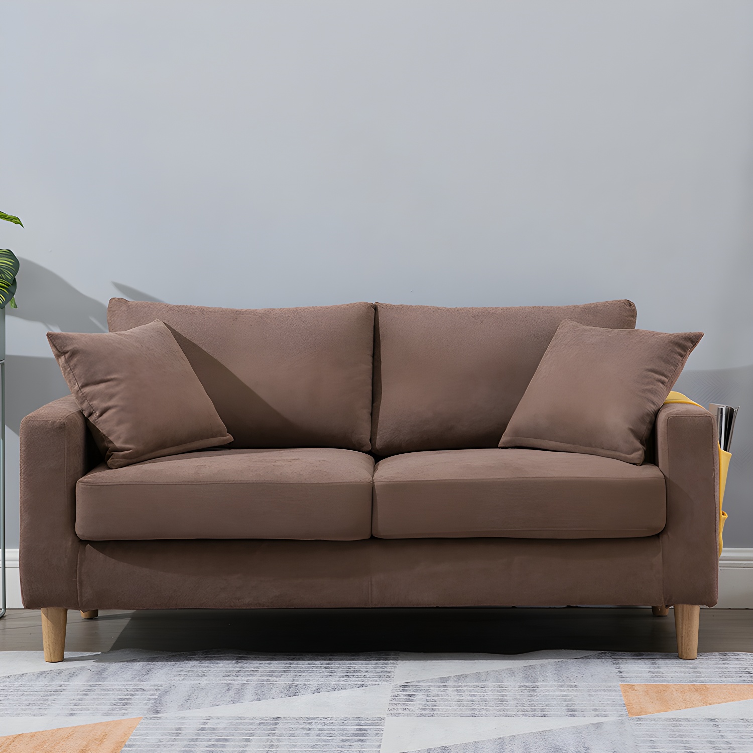 Beige Modern Farmhouse Cushions Standard Sofa 21.65"High Square Arm Sofa - image 5