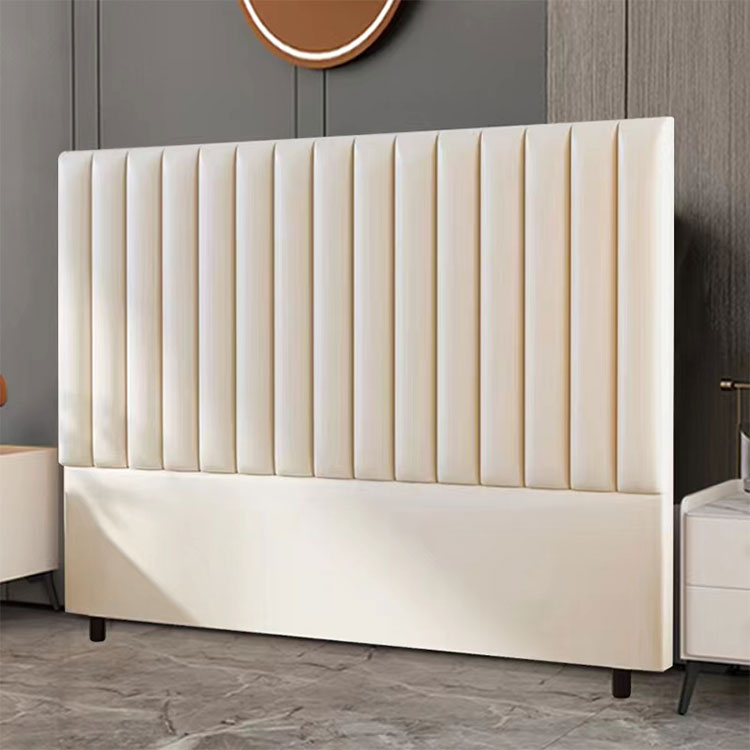 Modern Upholstered Pine Headboard with Leather Upholstery and Wood Legs - image 2