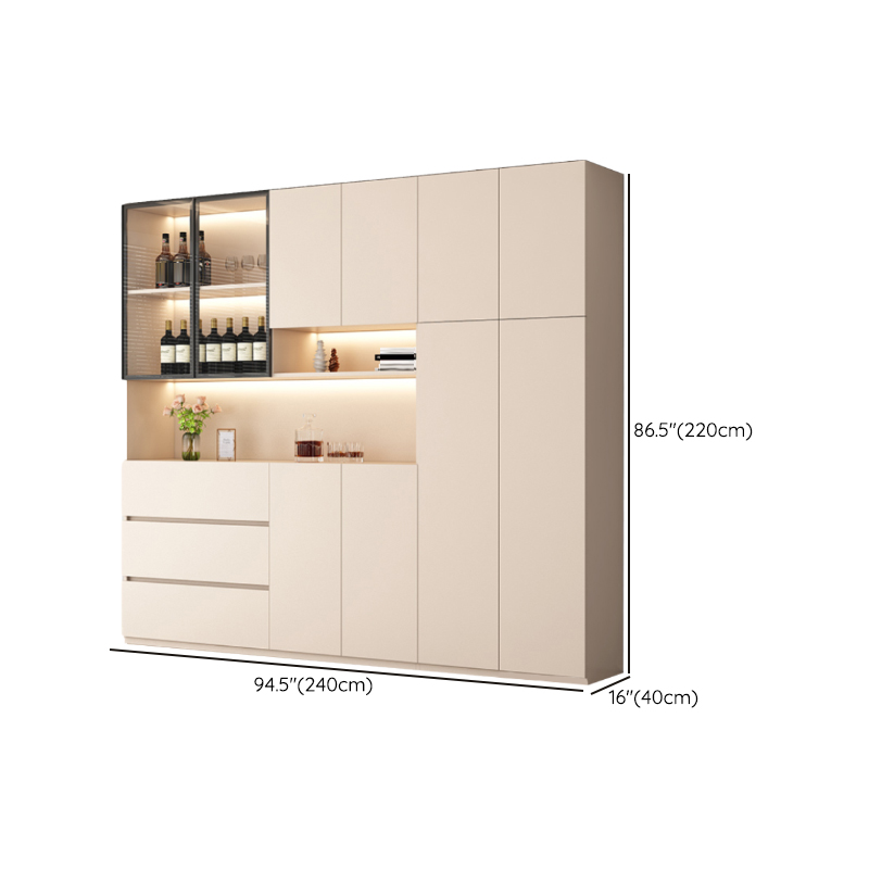 Off-White Contemporary Wood Buffet Sideboard with Cabinets and Shelves - image 26
