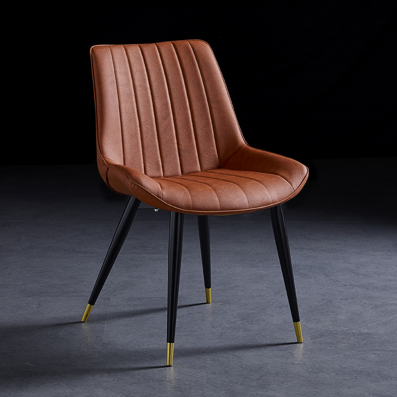 Outlined Faux Leather Upholstered Reliable Side Chair with Metal 4 Legs for Restaurant - image 23