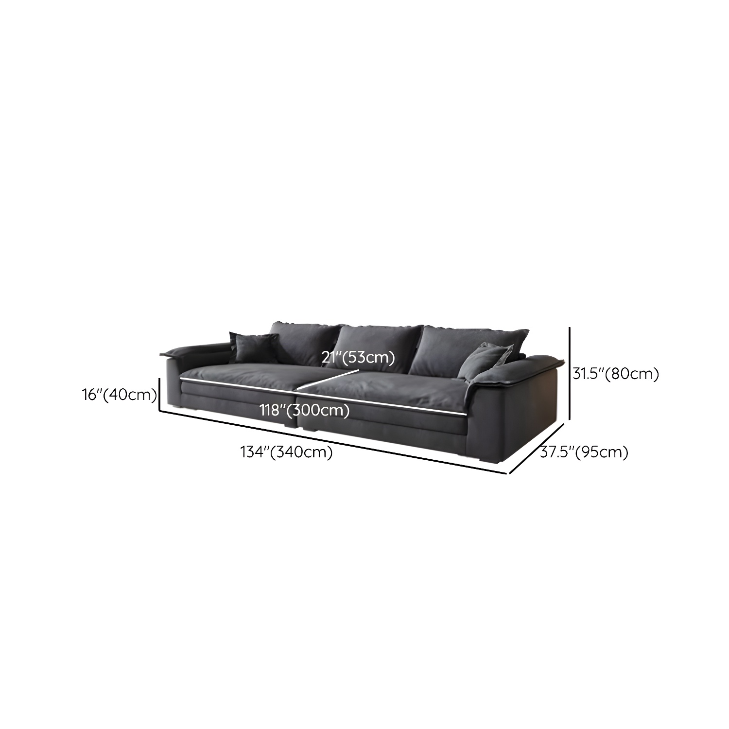 Grey Mid-Century Modern Sofa with Wood Frame and Tech Cloth Upholstery - image 15