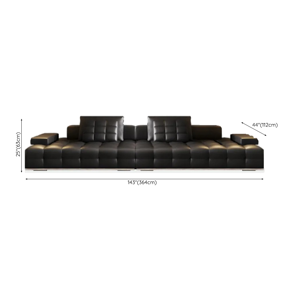 Versatile Black Sofa, Straight/L-Shape, 7-Seater, Horizontal/Right Hand Facing Orientation - image 13