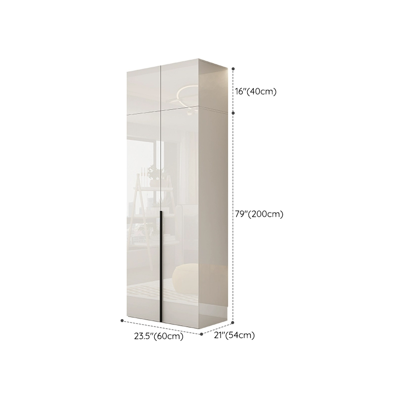 Solid Wood White Wardrobe Armoire with Drawers, Clothing Rod, and Shelves - image 19