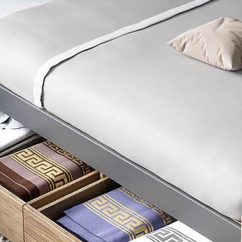 Solid Color Storage Included Panel Bed with 3 Storage Boxes and Panel Headboard - image 3