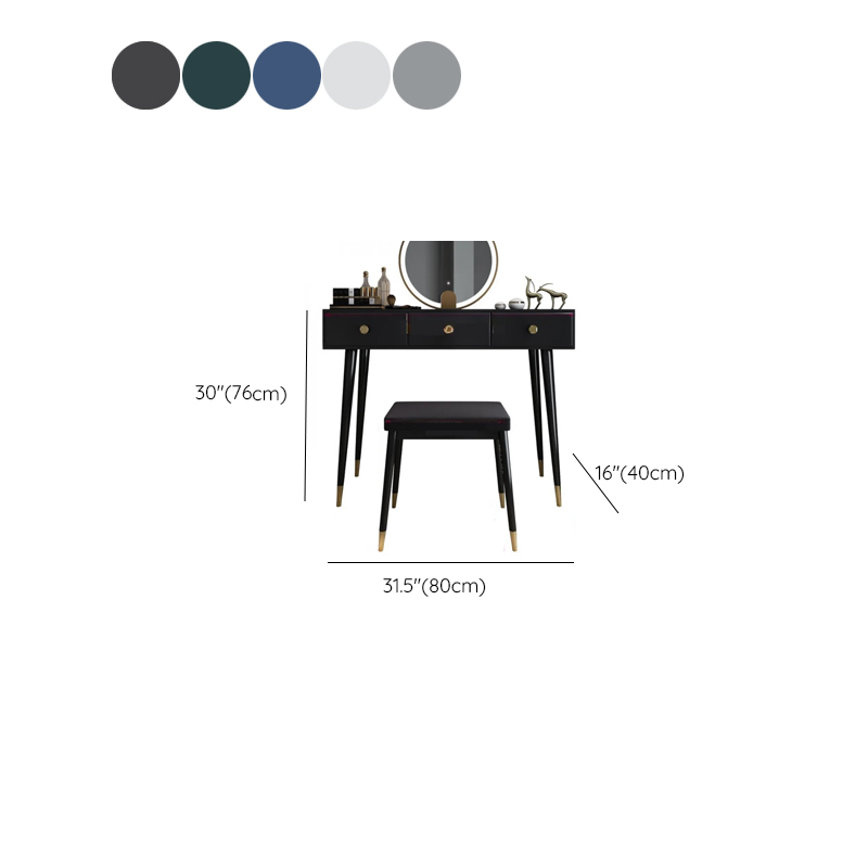 Modish Standard/Small Makeup Vanity with Solid+Engineered Wood Table Top and 3/2 Drawers - image 13