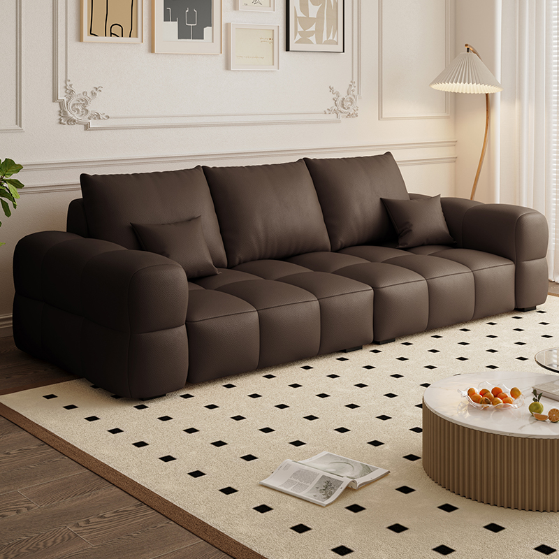 Contemporary Solid Color Tear Resistant Standard Sofa in Light Gray/Ivory/Coffee for 5/4 with 2 Pillows - image 3
