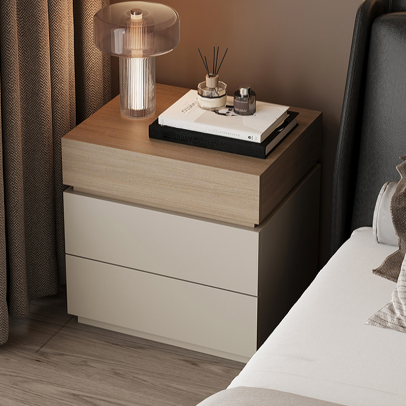 Organic Modern Nightstand With Drawer Organization Featuring 3 Drawers and Particle Board Wood Countertop - image 9