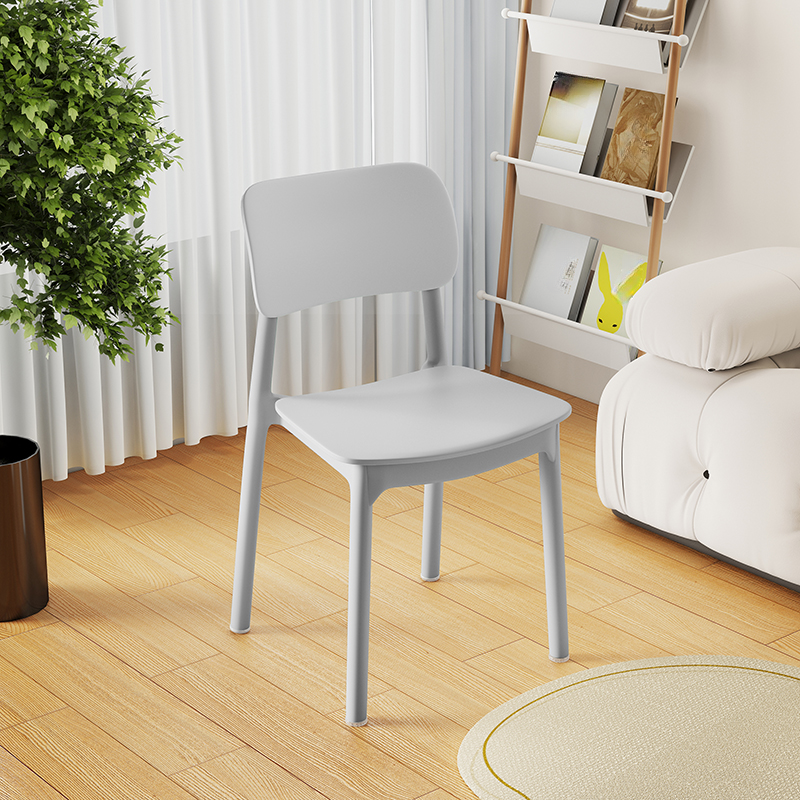 Art Deco Parlor Side Chair with Ventilated Back, Ink/Dark Gray/White Synthetic Material Legs, Pile-upon-able, and Foot Pads - image 8