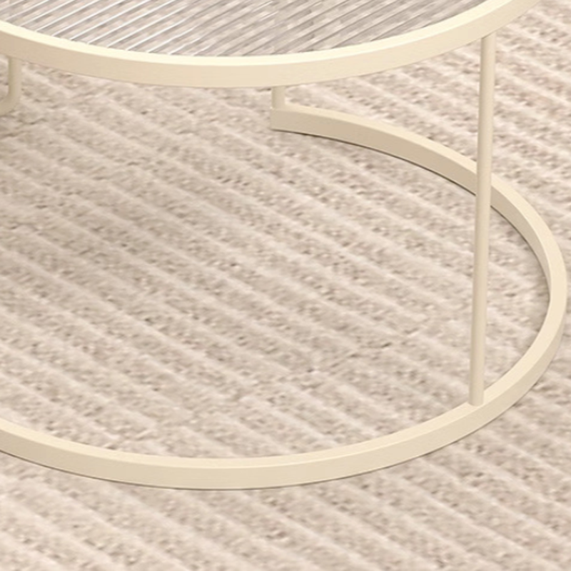 Tan/Transparent Glass Top Nested Accent Table with Frame Base and Stockroom Storage - image 7