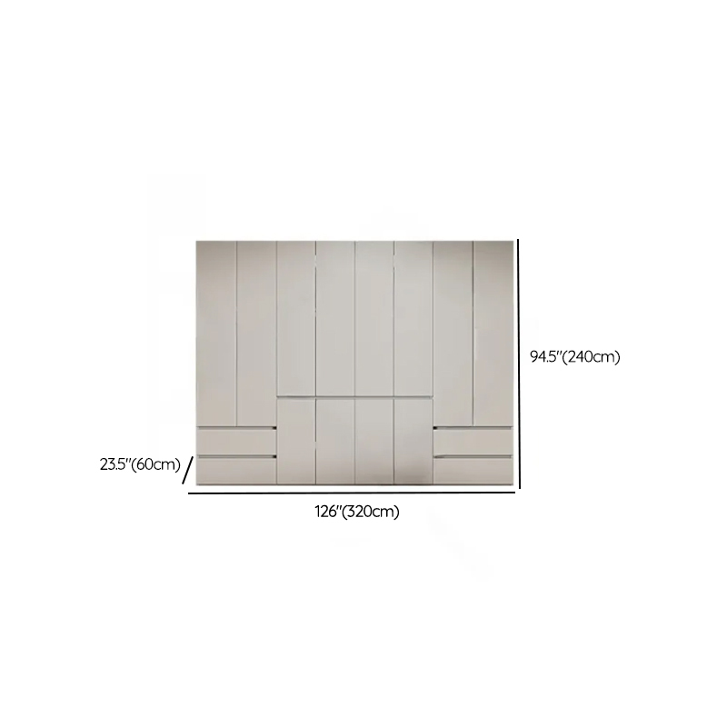 Cream Trendy Reclaimed Wood Wardrobe Armoire with Soft Close Drawer, Soft Close Door, Interior Shelves, and Clothing Rod - image 74