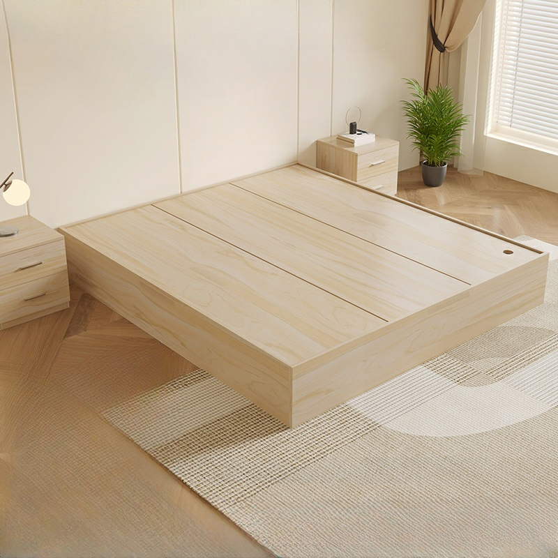 Modern Simple Style Bed Wood No Headboard for Living Room - image 3