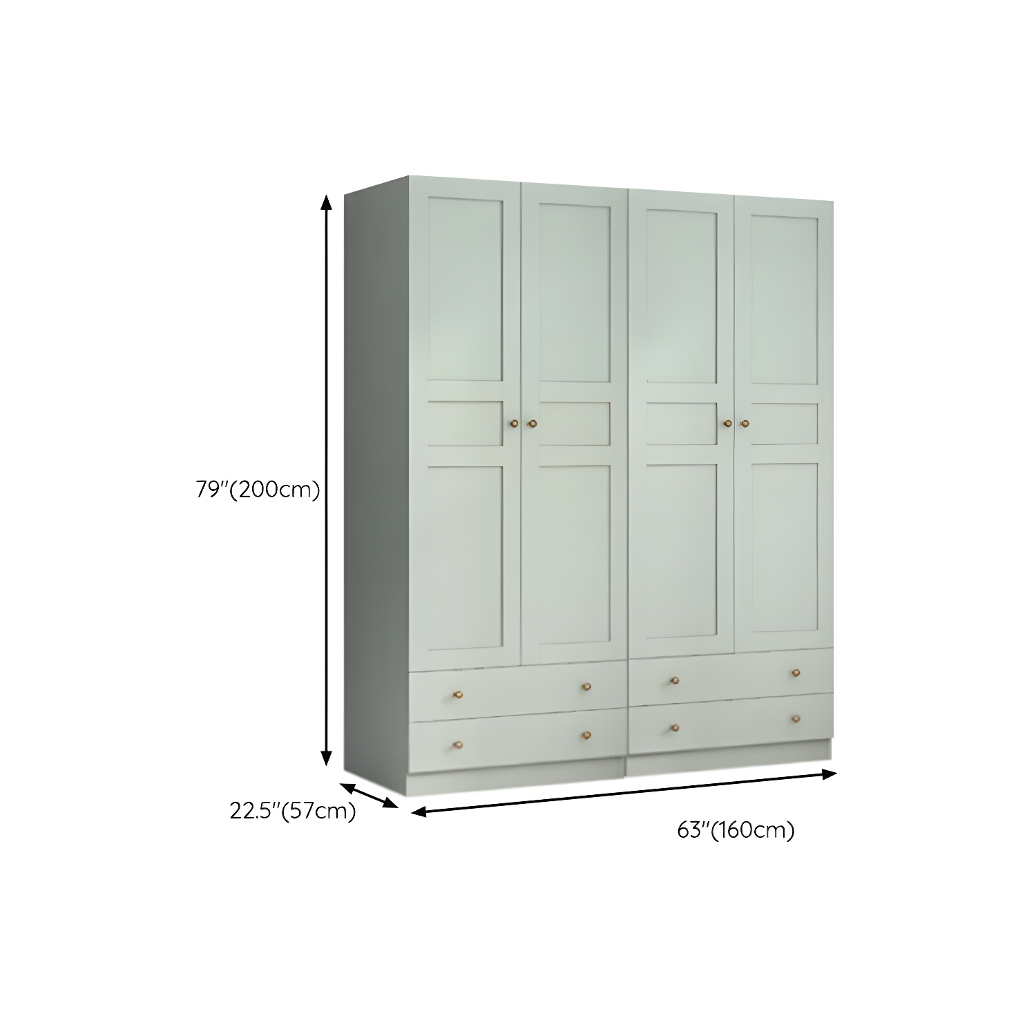 Modern Green Wood Wardrobe Armoire with Soft-Close Drawers & Clothing Rod - image 13