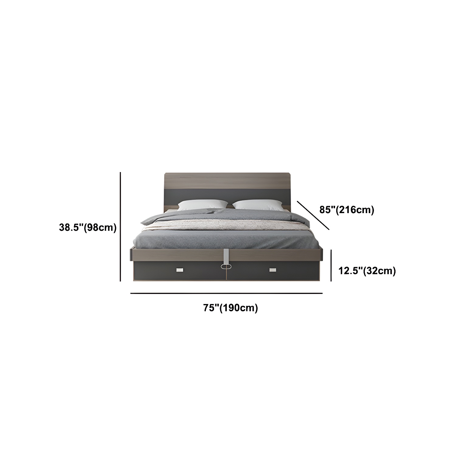 Modern Style Wood Bed with Headboard Low Profile Standard Bed - image 20