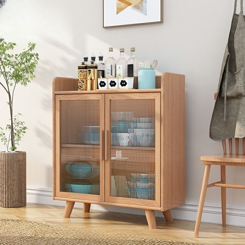 Scandinavian Style Narrow Wood Cabinet 40 cm Buffet & Sideboard Without Drawers Server