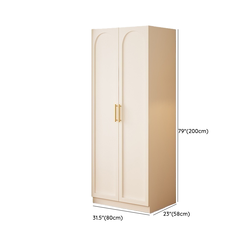Modern White Wardrobe Armoire with Clothing Rod and Reserve Installation Holes - image 11