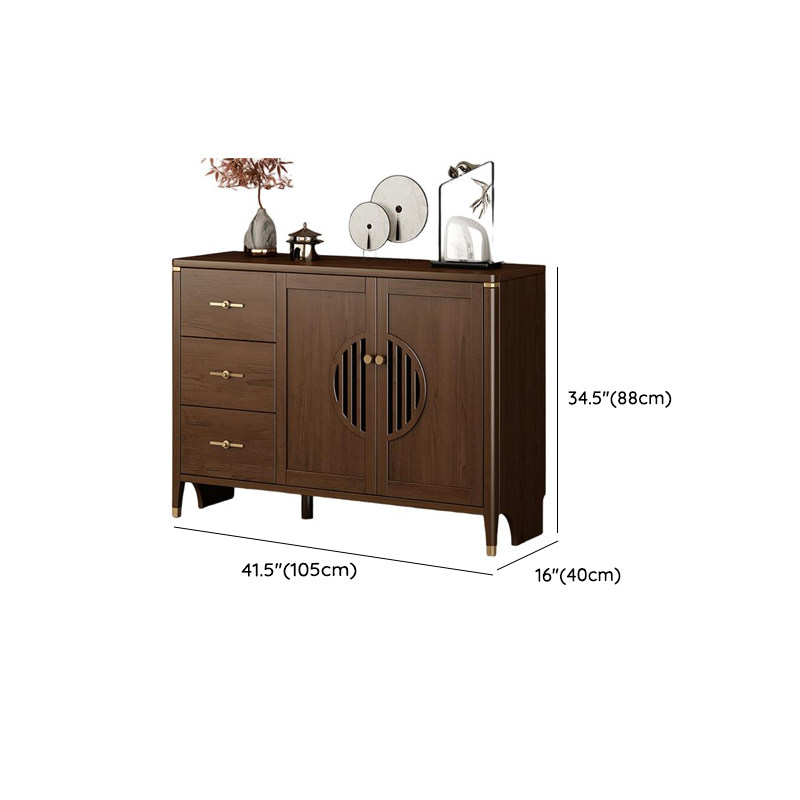Espresso Standard/Wide/Narrow Timber Sideboard with 4 Doors/3 Doors/2 Doors, Adaptable Shelf and Pantry Hutch, 3 Drawers/6 Drawers/2 Drawers Included/Not Included - image 29
