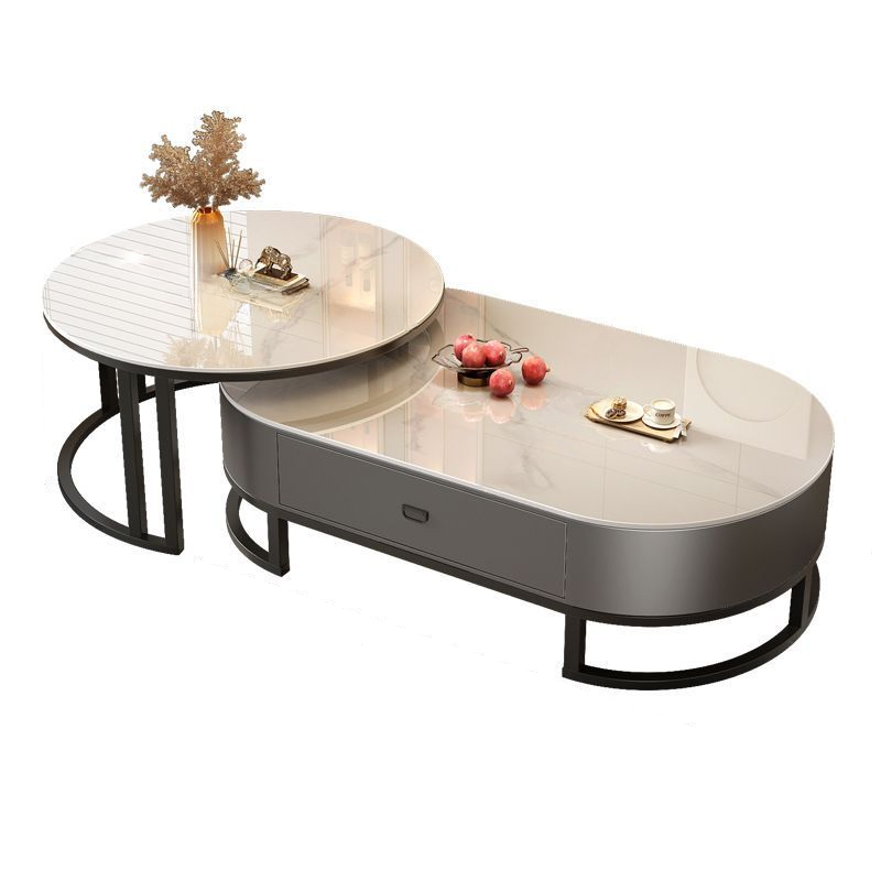 Modern Nesting Accent Table Set with Structure Base and Oblong Top - image 12